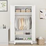 AUEYTVR Metal Armoire Closet with Adjustable Shelves