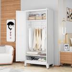 AUEYTVR Metal Armoire Closet with Adjustable Shelves