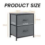 Sweetcrispy Grey Nightstand with 2 Storage Drawers