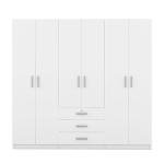 Merax Large White Wooden Wardrobe with Drawers