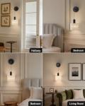 Set of 2 Wireless LED Wall Sconces