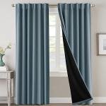 H.VERSAILTEX 100% Blackout Curtains, 84 Inch, Stone Blue