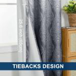 Grey Ombre Blackout Curtains with Vintage Damask Pattern