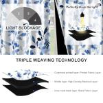 Blue Floral Blackout Curtains - 84 Inch Set