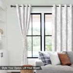 Light Brown Floral Blackout Curtains - 84 Inch Set