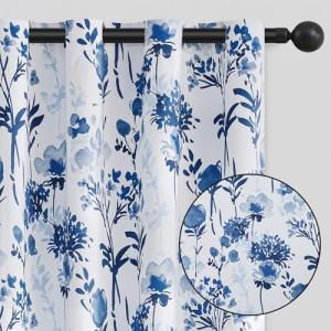 Floral Blackout Curtains - 84 Inch, 2 Panels