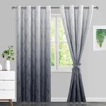 Grey Ombre Blackout Curtains with Tiebacks, Set of 2