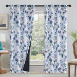 Floral Blackout Curtains - 84 Inch, 2 Panels