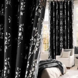 Floral Blackout Curtains, 84” Grommet Panels