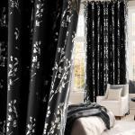 Floral Blackout Curtains, 84” Grommet Panels