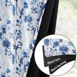 Floral Blackout Curtains - 84 Inch, 2 Panels