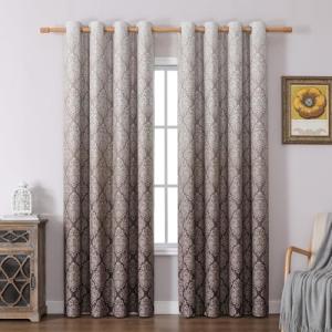Flyfun Ombre Blackout Curtains with Damask Print