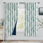 Green Floral Blackout Curtains - 63 Inches Long