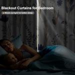 Blue Floral Blackout Curtains with Tiebacks, 2 Panels