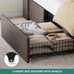YITAHOME King Size Velvet Bed Frame with Storage