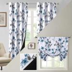 H.VERSAILTEX Blackout Floral Tie-Up Curtains