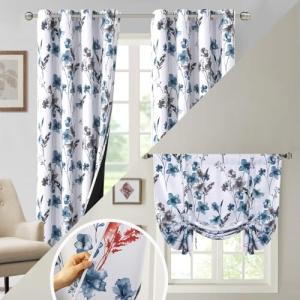 H.VERSAILTEX Double-Sided Blackout Tie-Up Curtains