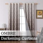 Flyfun Ombre Blackout Curtains with Damask Print
