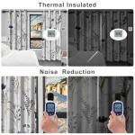 Blue Floral Blackout Curtains with Tiebacks, 2 Panels