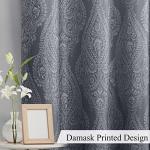 Grey Ombre Blackout Curtains with Tiebacks, Set of 2