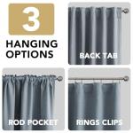 H.VERSAILTEX Stone Blue Blackout Curtain Panels, Set of 2