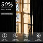 Grey Ombre Blackout Curtains with Tiebacks, Set of 2