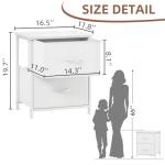 Somdot Nightstand with 2 Drawers and Fabric Bins