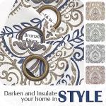 Blue Damask Blackout Curtains - 84 Inches Long