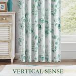 Green Floral Blackout Curtains - 63 Inches Long