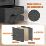 Sweetcrispy Grey Nightstand with 2 Storage Drawers