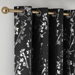 Floral Blackout Curtains, 84” Grommet Panels