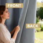 H.VERSAILTEX Stone Blue Blackout Curtain Panels, Set of 2