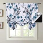 H.VERSAILTEX Blackout Floral Tie-Up Curtains