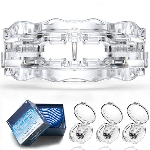SilentZPro 2.0 – USA Designed FDA-Cleared Anti Snoring Mouthguard & Magnetic Nose Clips (Set of 3) – Fully Adjustable Anti Snore Mouthpiece with Patented Design for a Silent Night`s Sleep