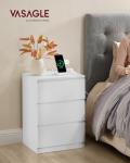 VASAGLE Modern Nightstand with Charging Station