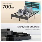 Rolanstar Queen Bed Frame with LED Lights