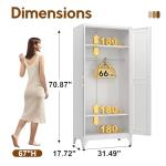 UNICOLY 71'' Wardrobe Closet with Hanging Rod