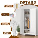 UNICOLY 71'' Wardrobe Closet with Hanging Rod