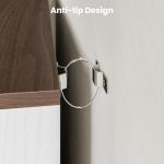 White 3-Door Armoire Closet with Mirror