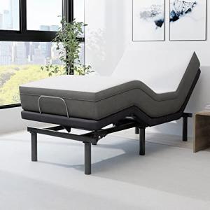 Blissful Nights e4 Twin XL Adjustable Bed Base Frame with 10" Medium Firm Gel Infused Memory Foam Mattress