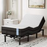 FLEXISPOT Adjustable Bed Frame Base Twin XL + 10" Cooling Gel Memory Foam Mattress, Massage, Head and Foot Incline, Zero Gravity, Zero Clearance, Under-Bed Lights, Anti-Snore, Wireless Remote
