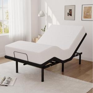 Emerspring Twin XL Adjustable Bed Base Frame and 10 inch Green Tea Memory Foam Mattress, Electric Bed Base w/Wireless Remote, Zero Gravity, Head & Foot Incline, Anti-Snore,Memory Pre-Sets