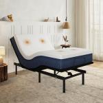 Emerspring Twin XL Adjustable Bed Frame and 10 inch Firm Gel Memory Foam Mattress，Massage，Memory Positions，Head and Foot Incline,Zero Gravity，Dual USB Ports，Under Bed Lights，Anti-Snore，Easy Assembly