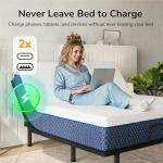 Emerspring Twin XL Adjustable Bed Frame and 10 inch Firm Gel Memory Foam Mattress，Massage，Memory Positions，Head and Foot Incline,Zero Gravity，Dual USB Ports，Under Bed Lights，Anti-Snore，Easy Assembly