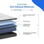 Blissful Nights e4 Twin XL Adjustable Bed Base Frame with 10" Medium Firm Gel Infused Memory Foam Mattress