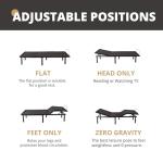 EGOHOME Twin XL Adjustable Bed Frame with Wireless Remote,Independent Head and Foot Incline Electric Bed Base with Adjustable Legs Massage,Zero Gravity, LED Night Lights,USB