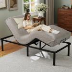 Hanherry Adjustable Bed Frame Twin XL Size, Zero Gravity Anti-Snore Ergonomic Electric Base with Wireless Remote, Nightlight, Quick Assembly，Adjustable Height, 2 USB Ports