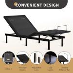 EGOHOME Twin XL Adjustable Bed Frame with Wireless Remote,Independent Head and Foot Incline Electric Bed Base with Adjustable Legs Massage,Zero Gravity, LED Night Lights,USB