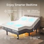 Renanim SF Twin XL Electric Adjustable Bed Frame with 10" Hybrid Memory Foam Mattress - Adjustable Mattress Base with Electric Massage, USB, UnderBed Light & Wireless Remote