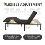 EGOHOME Twin XL Adjustable Bed Frame with Wireless Remote,Independent Head and Foot Incline Electric Bed Base with Adjustable Legs Massage,Zero Gravity, LED Night Lights,USB